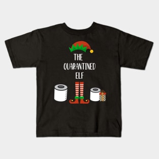 Matching Family Christmas Group Elf Gift - The Quarantined Elf - Funny Pajama Christmas Holiday Kids T-Shirt